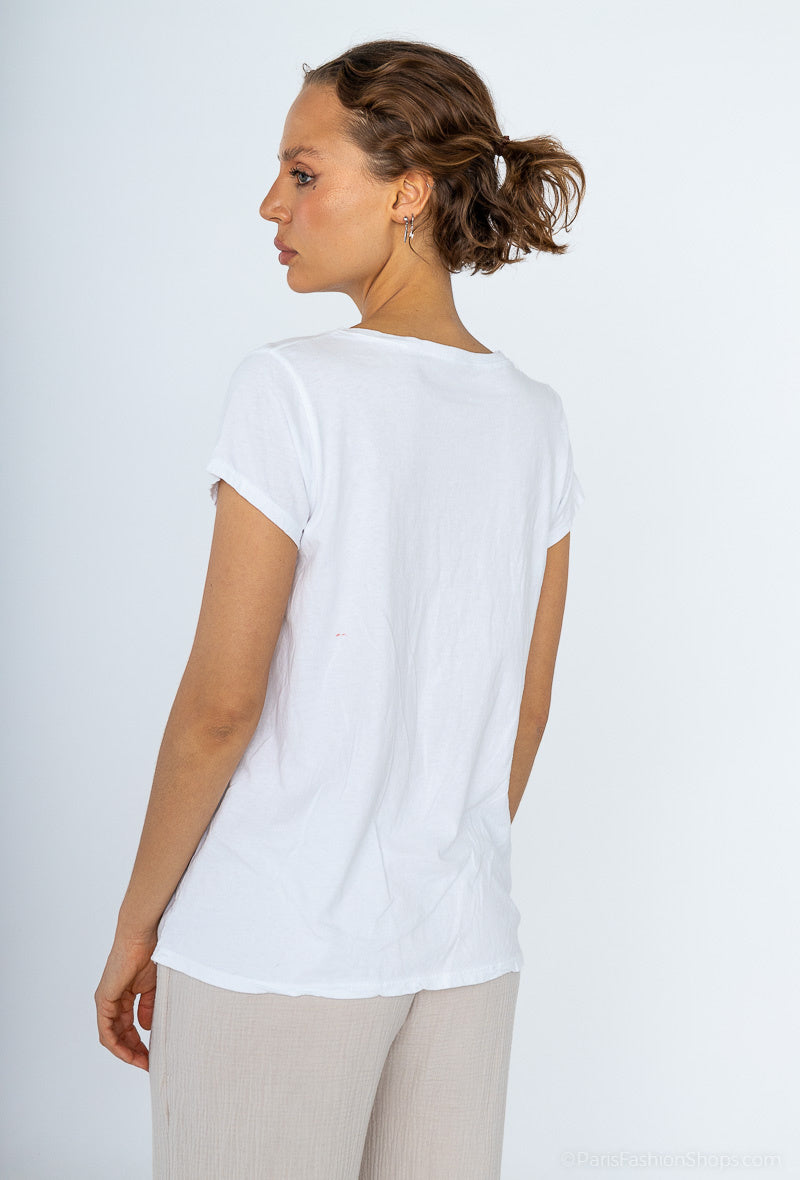 MYPMLWBR Paris my love white background t-shirt Red