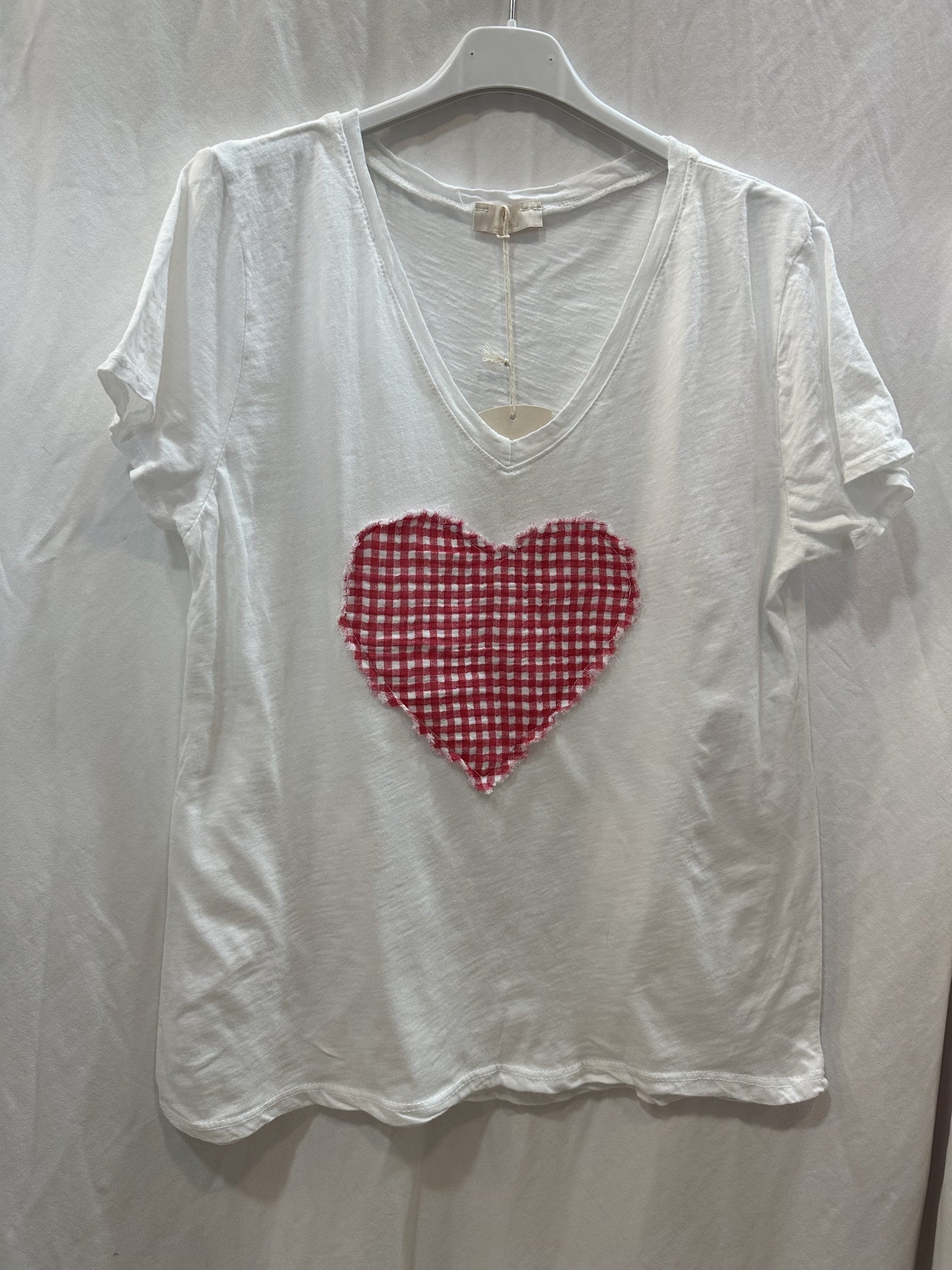 MYPAHIVR Patchwork T-shirt at heart in Vichy Red