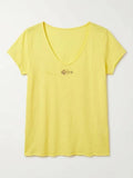 MYPACLY T-shirt Fish Collar Light Yellow