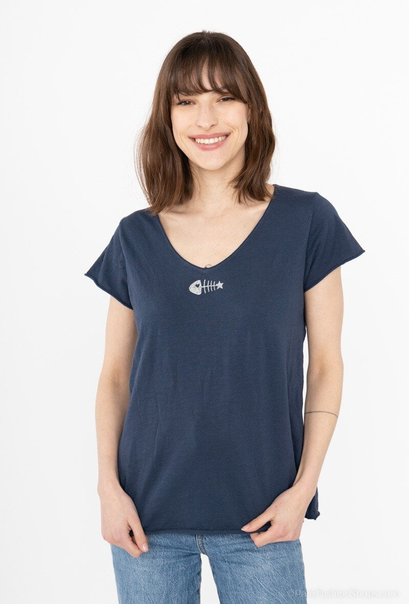 MYPACLI T-shirt Fish Collar Lilac