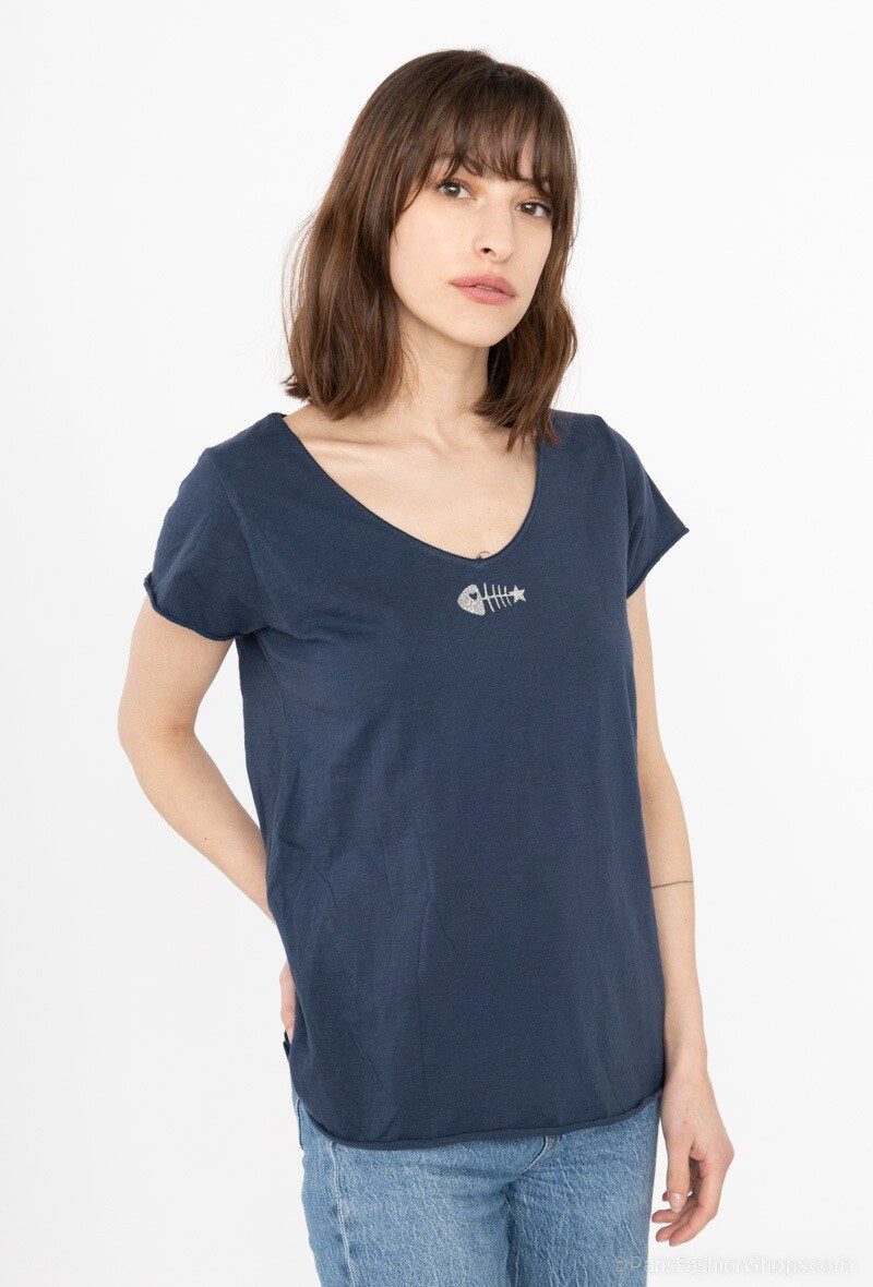 MYPACNV T-shirt Fish Collar Navy