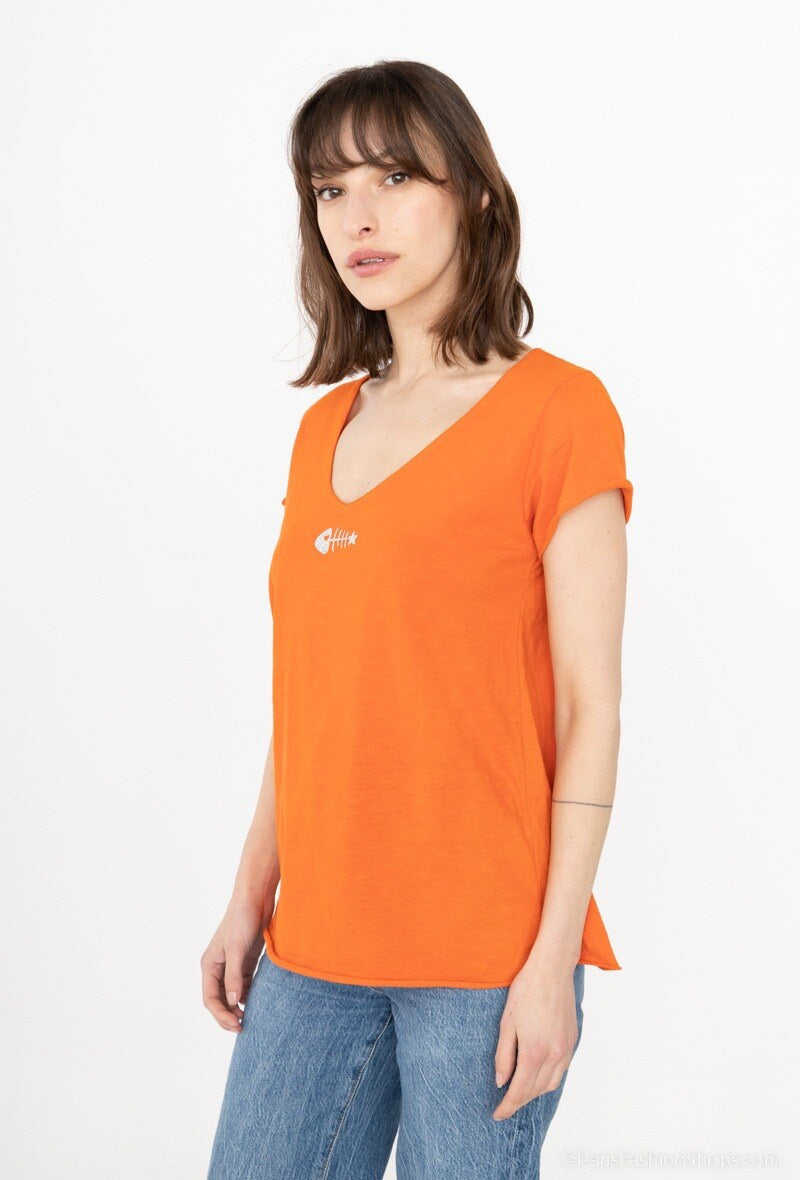 MYPACOR T-shirt Fish Collar Orange