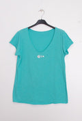 MYPACTQ T-shirt Fish Collar Turquoise
