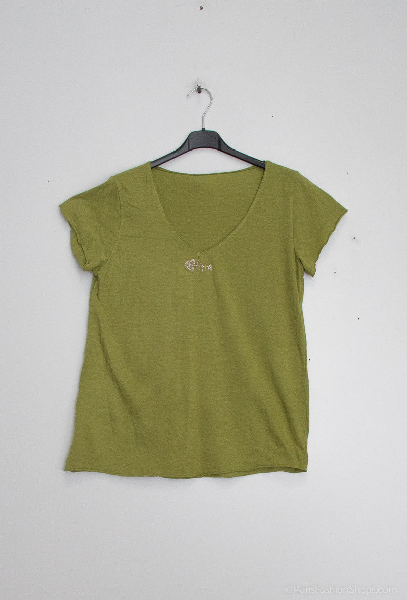 MYPACGF T-shirt Fish Collar Green Flash
