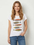 MYFRW Fish T-shirt with Rhinestones White