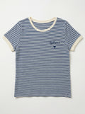 MYBESJN Bohemian Embroidery Striped T-shirt Jeans