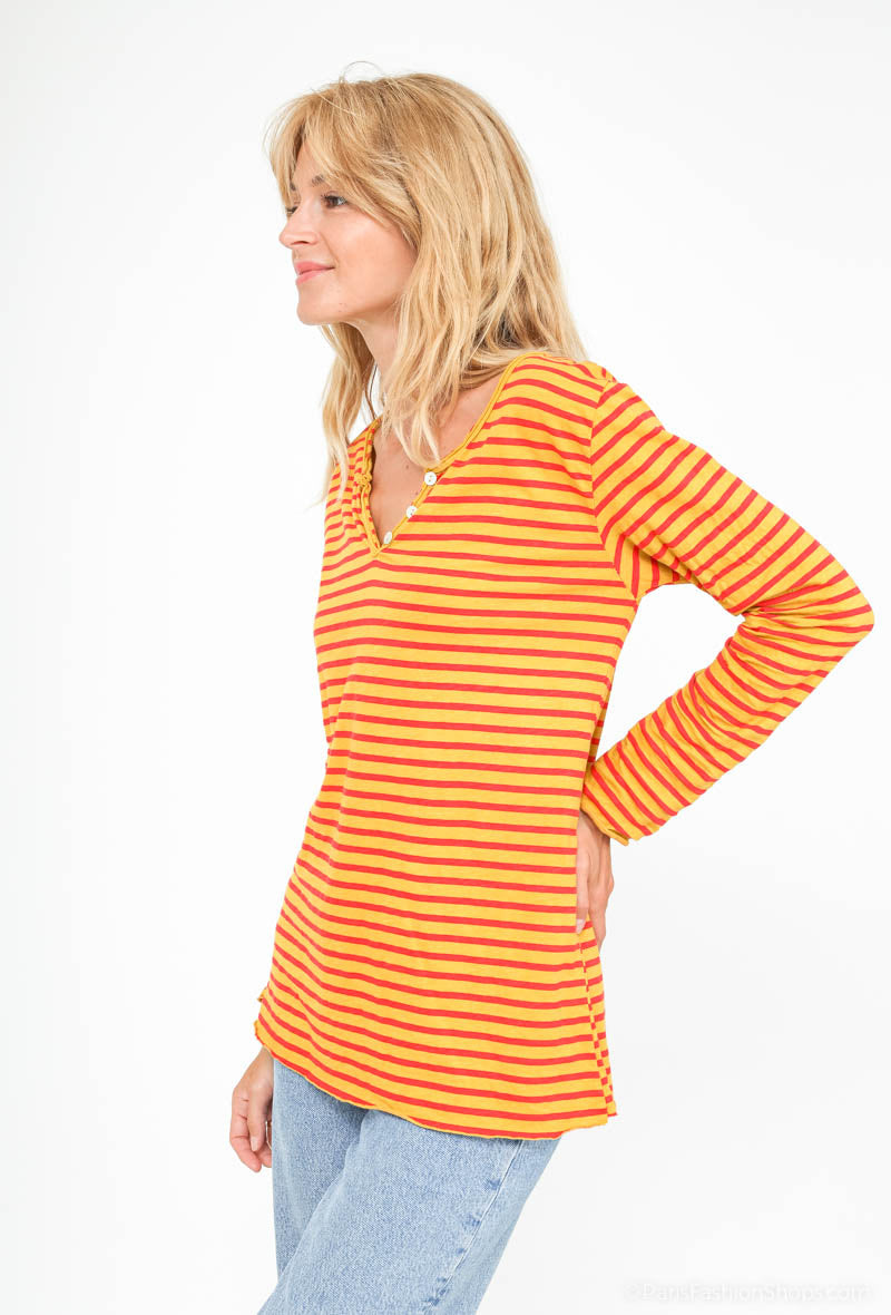 MYSCRM Striped T-shirt Carmine
