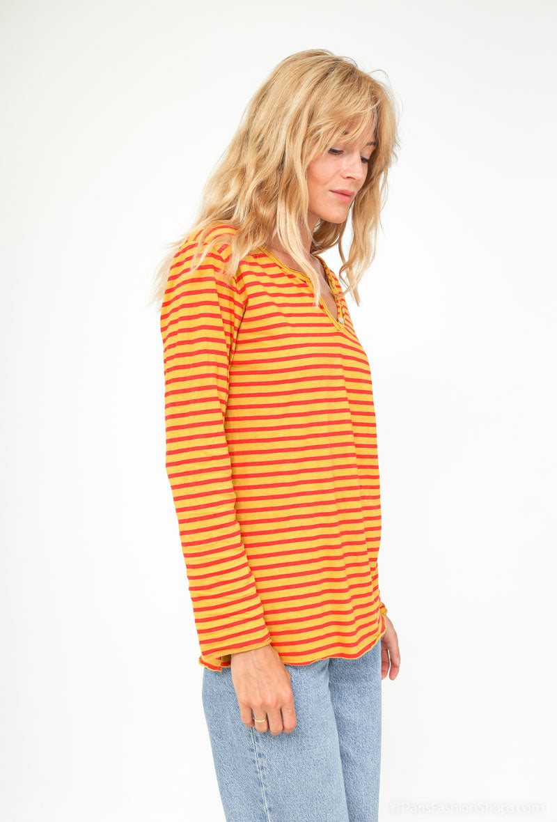 MYSCRM Striped T-shirt Carmine