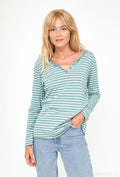 MYSCE Striped T-shirt Celadon
