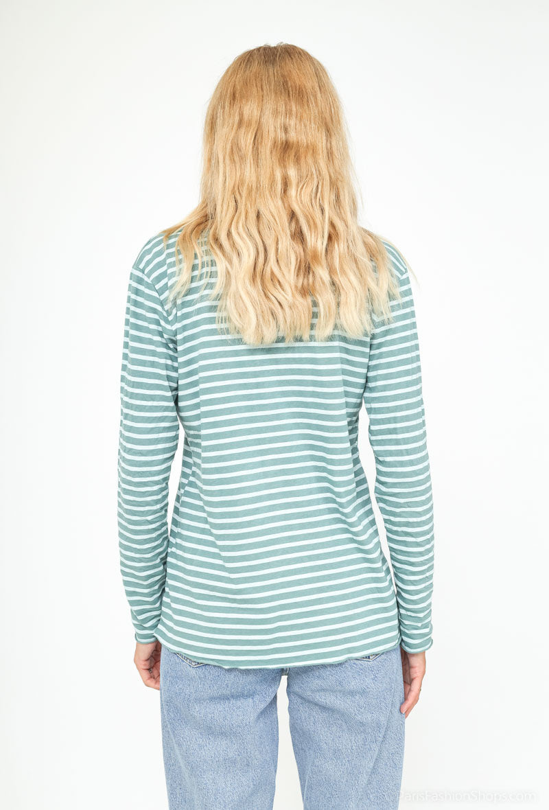 MYSCE Striped T-shirt Celadon