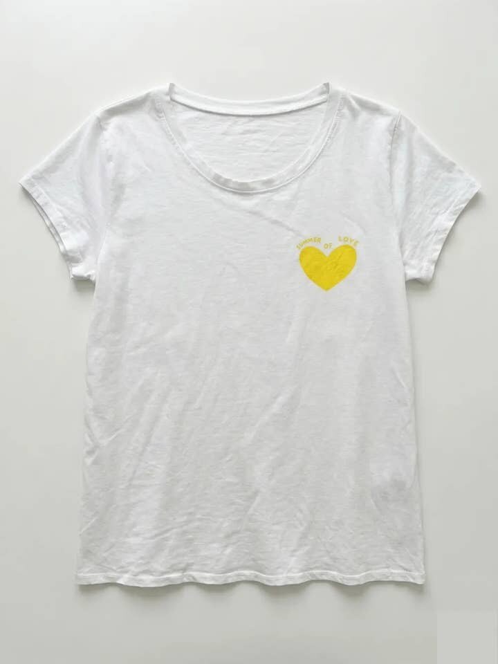 MYSLLY Summer of Love T-shirt Light Yellow