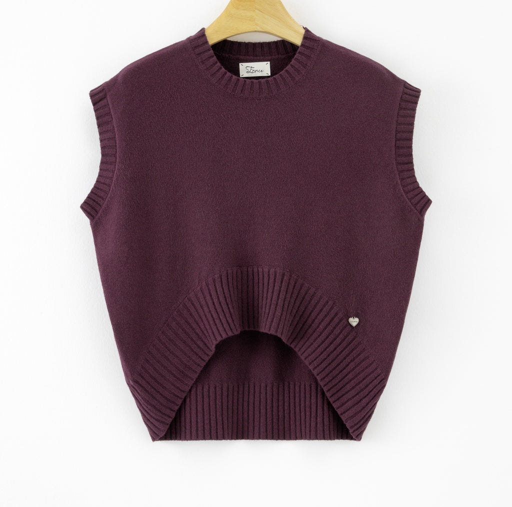 LUBXC10 Purple Boxy Knit Vest