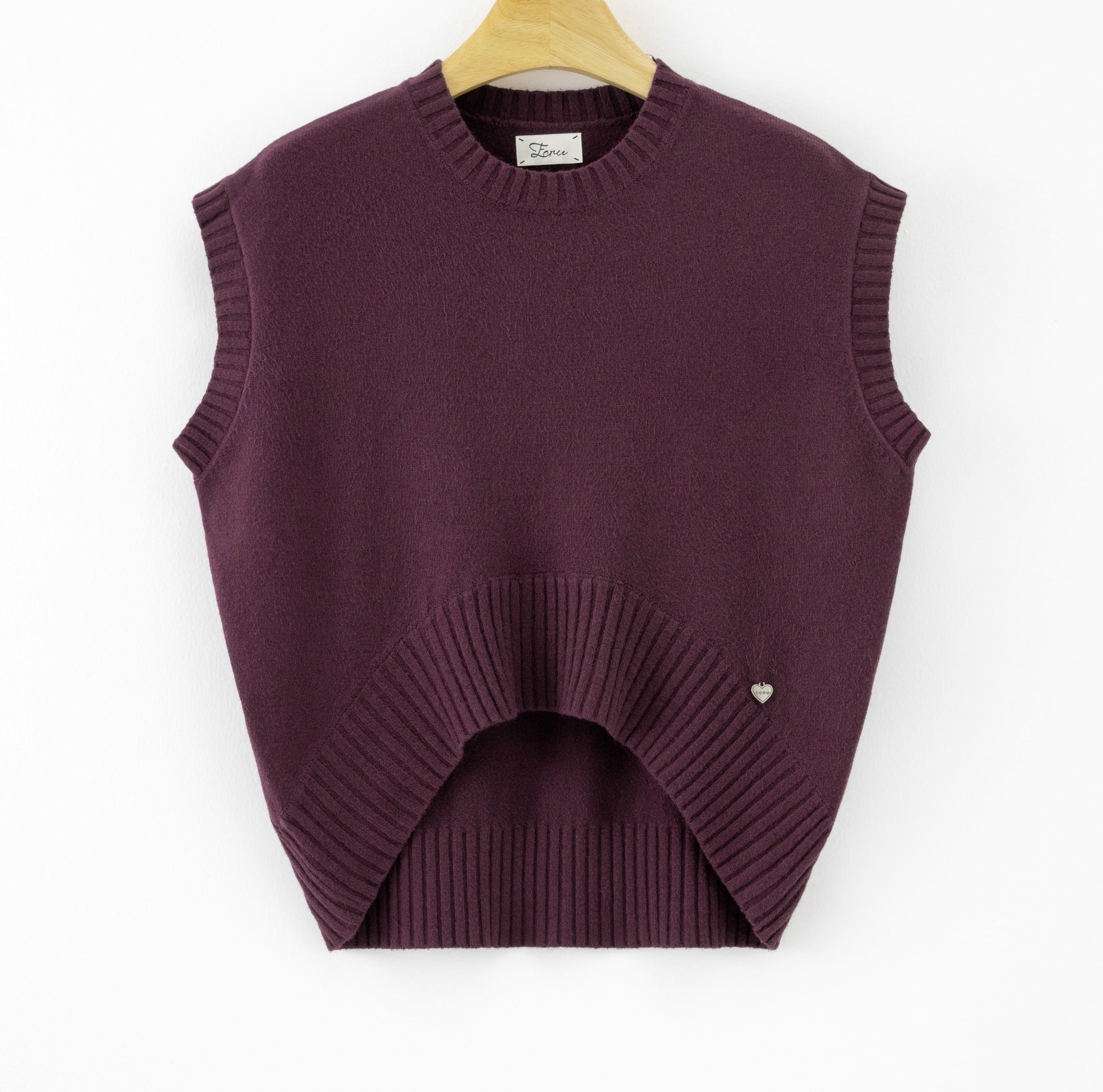 LUBXC10 Purple Boxy Knit Vest