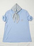 MYHPTLSSB Heart Pattern Top and Liberty Scarf Sky Blue
