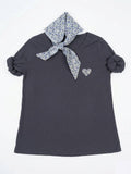 MYHPTLSEB Heart Pattern Top and Liberty Scarf Estate Blue
