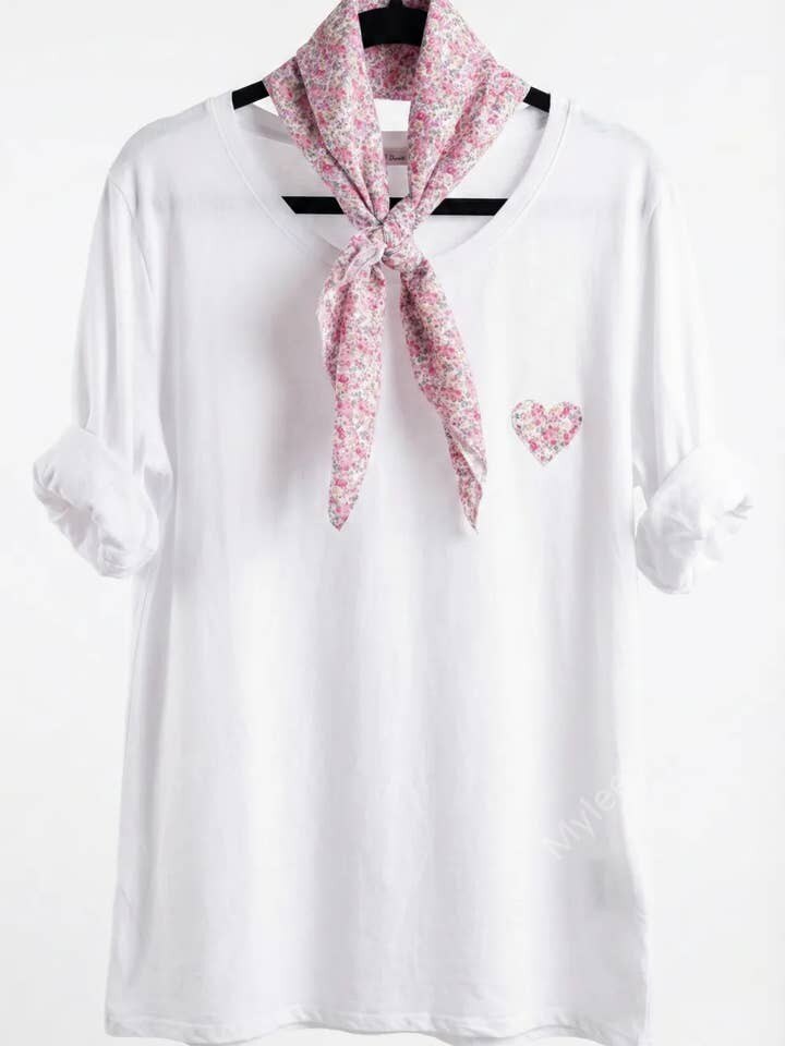 MYHPTLSRS Heart Pattern Top and Liberty Scarf Rose Shadow