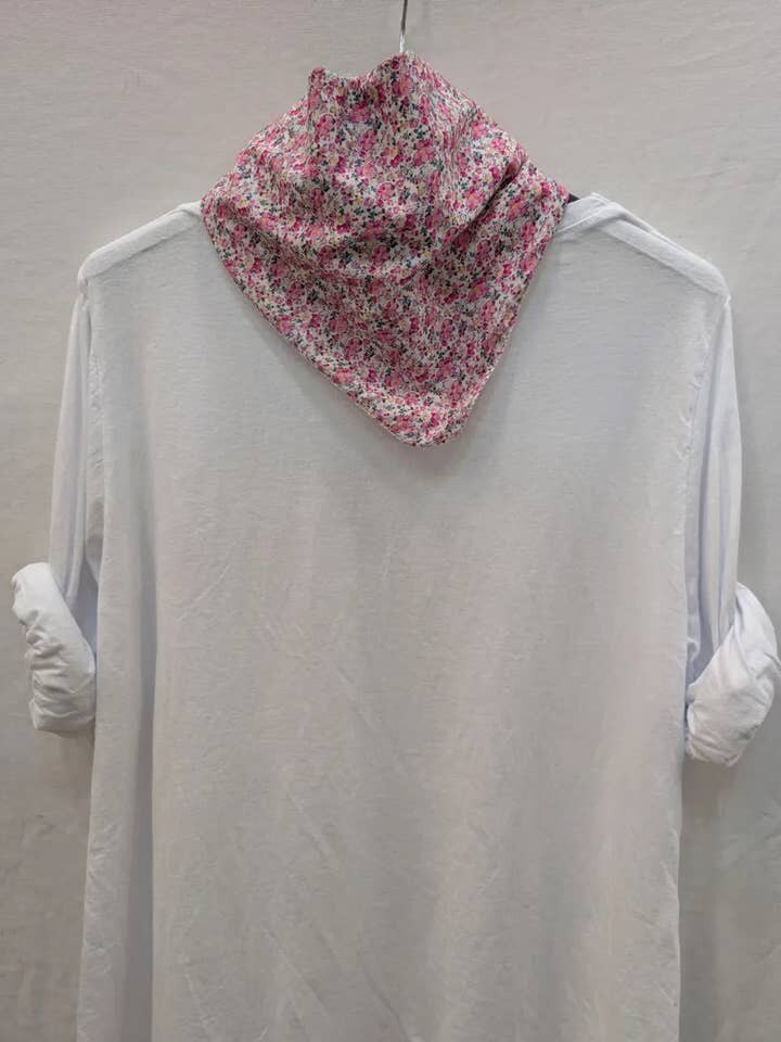 MYHPTLSRS Heart Pattern Top and Liberty Scarf Rose Shadow