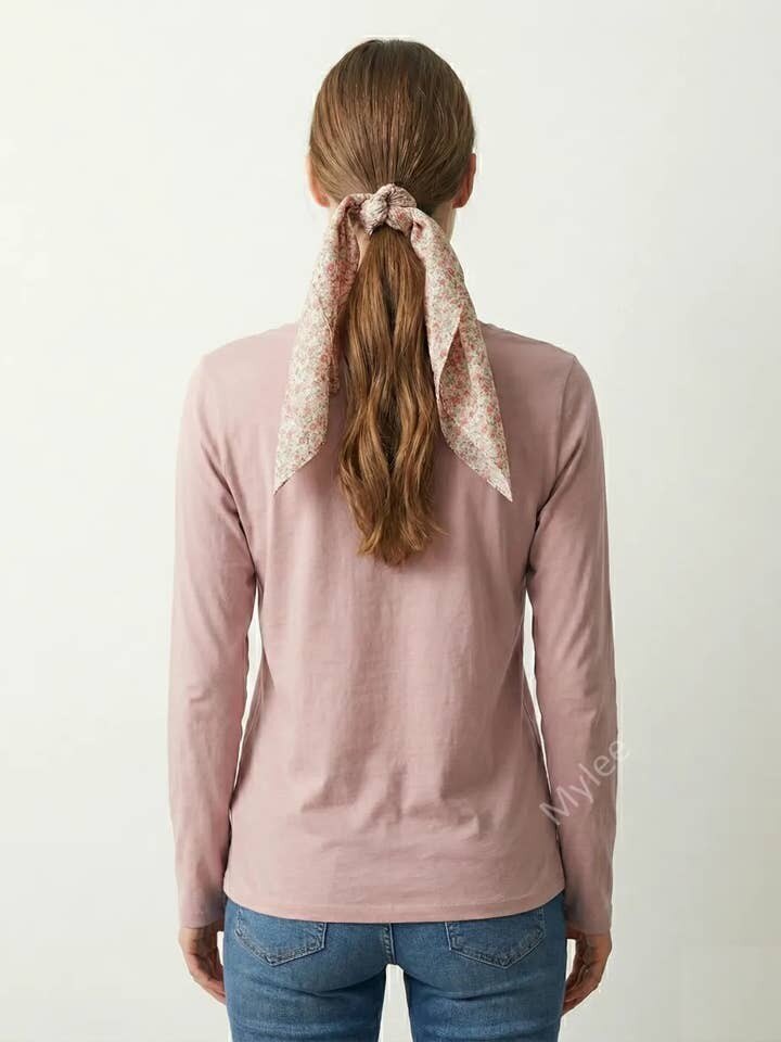 MYHPTLSNU Heart Pattern Top and Liberty Scarf Nude
