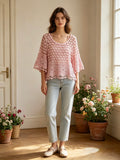 MSTCDPK Crochet Cotton Top with Tank Liner Pink
