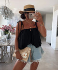 ESTVTBK Cotton Voile Cami Top Black