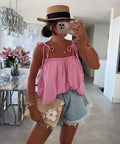 ESTVTPK Cotton Voile Cami Top Pink