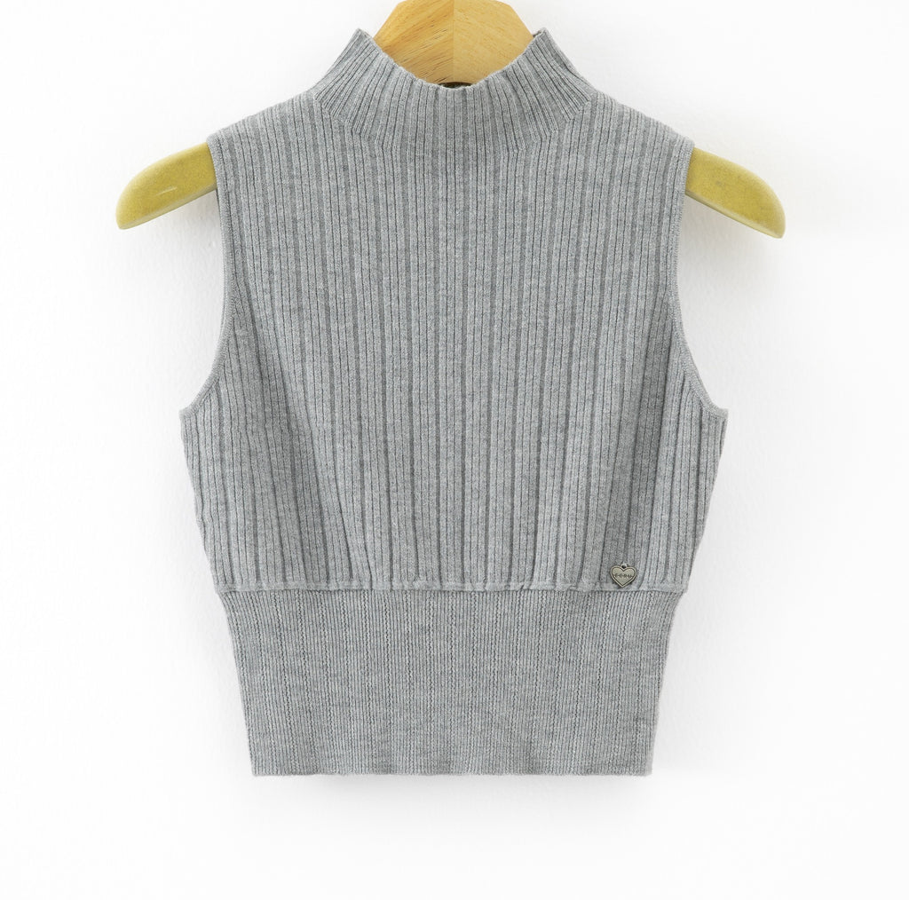 LURTS3 Grey Ribbed Turtleneck Sweater