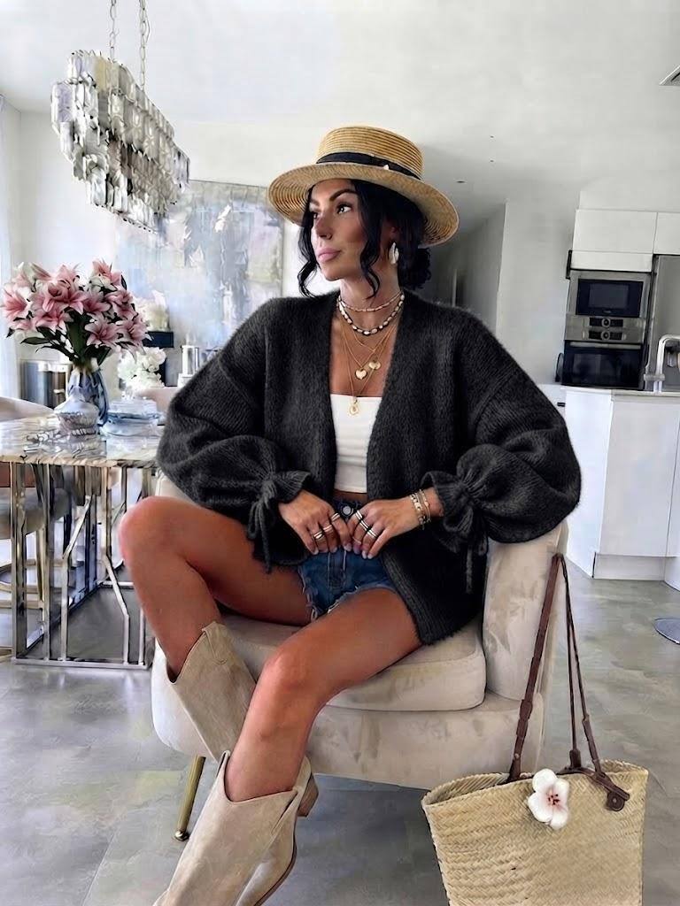 ESTWC2 Black Wool Cardigan