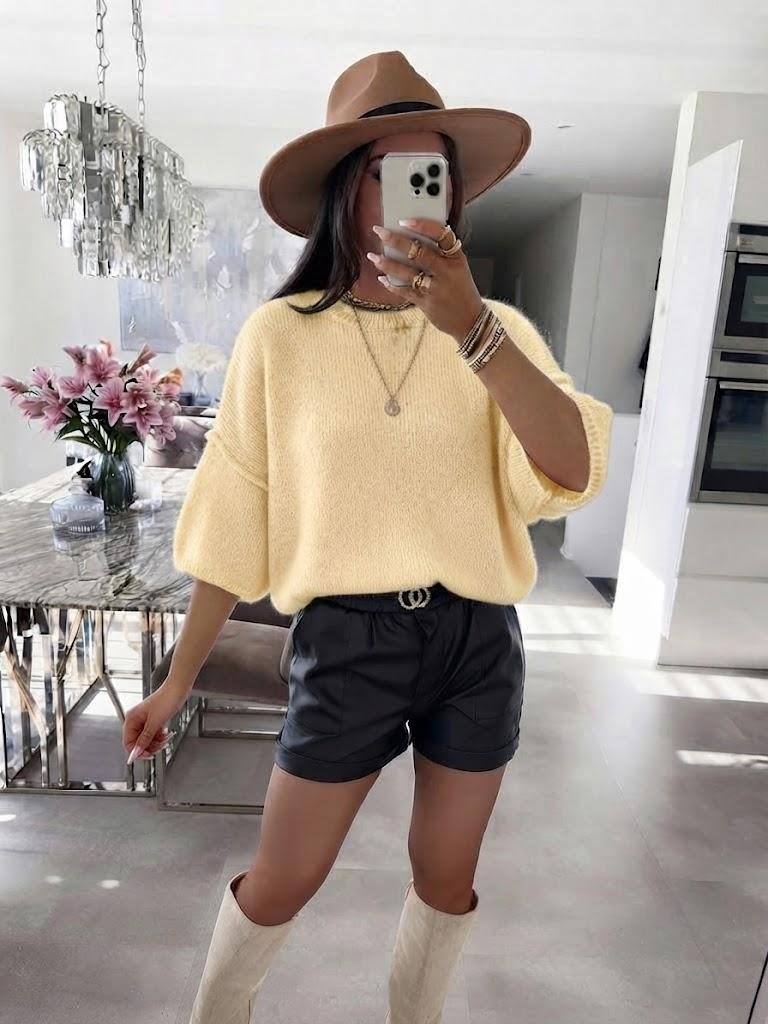 ESTMS5 Light Yellow Mohair Sweater