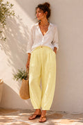 SWPY Linen Balloon Pants Pale Yellow