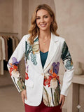 ZOB5WH Iris Floral Blazer White