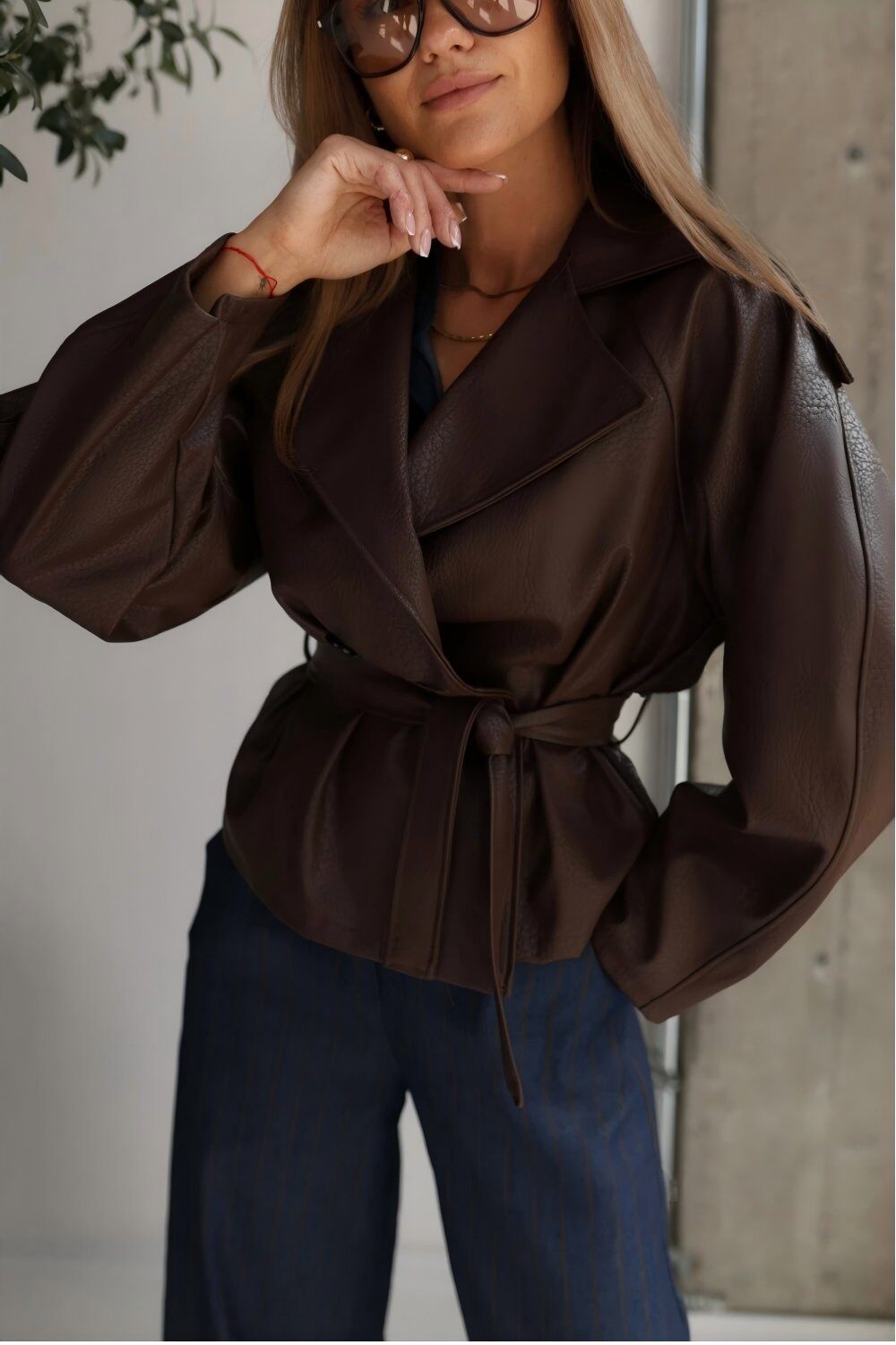 ESTLJ2 Dark Maroon Faux Leather Jacket