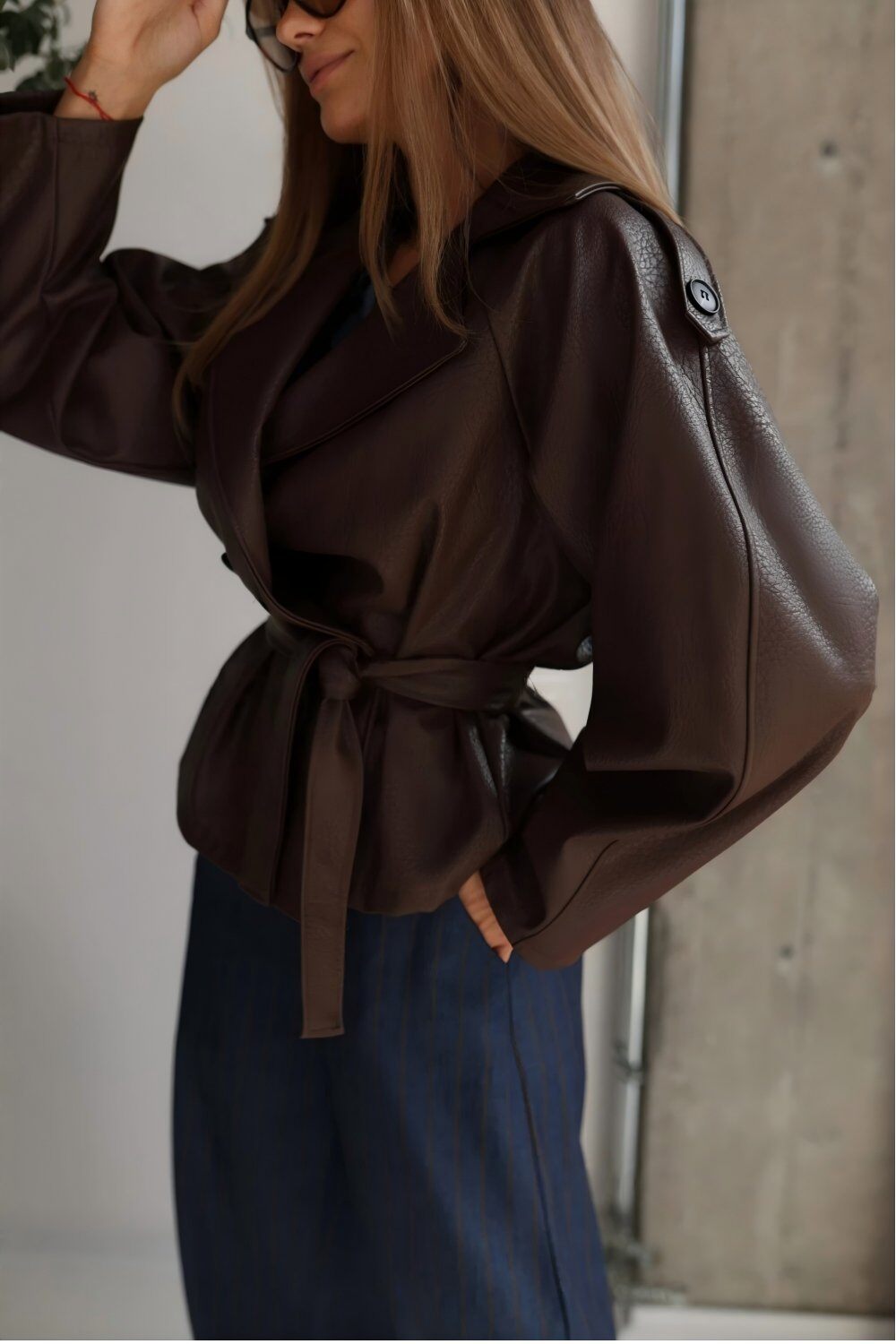 ESTLJ2 Dark Maroon Faux Leather Jacket
