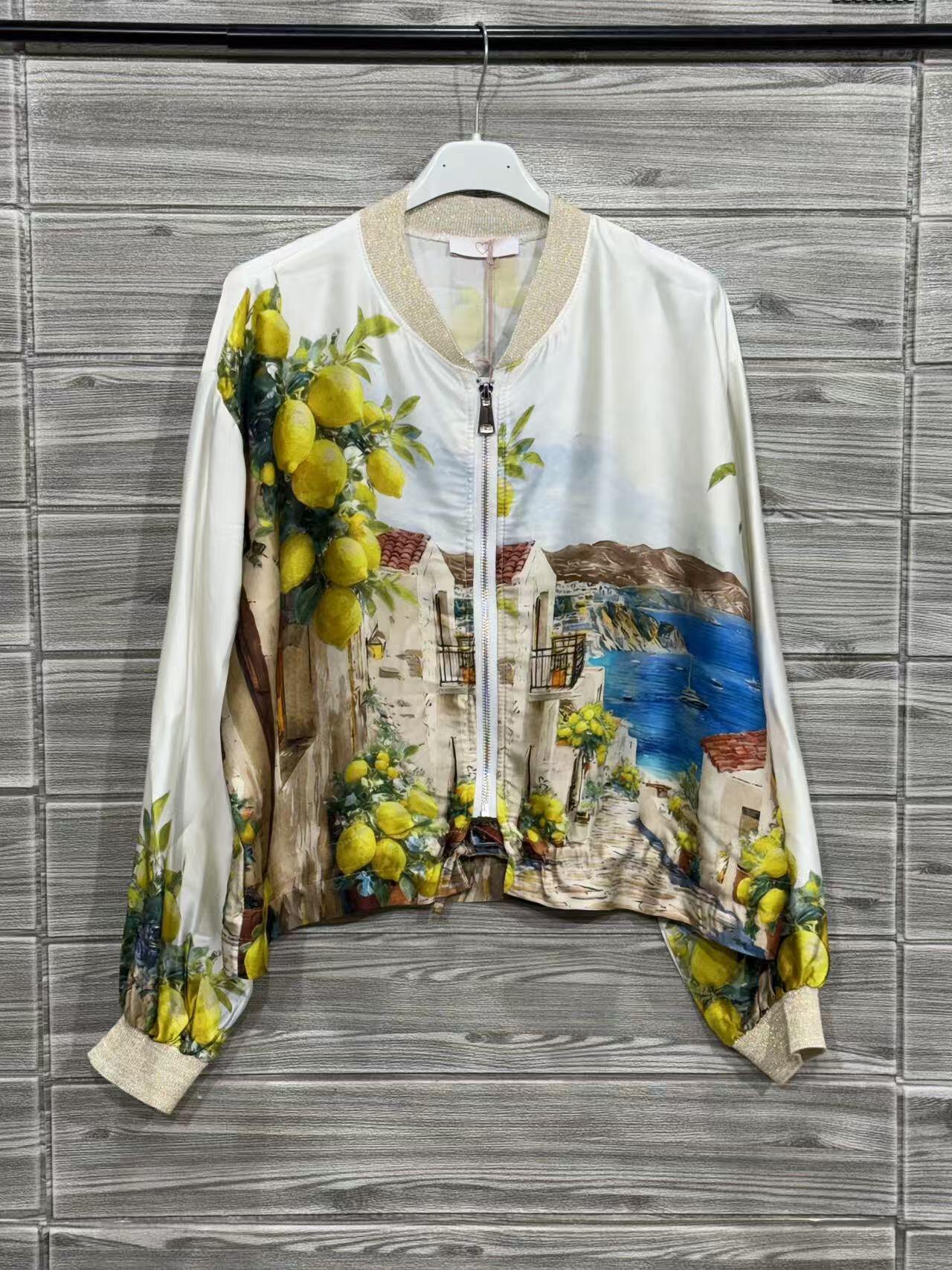 ZOFSJWH Floral Silk Viscose Jacket White