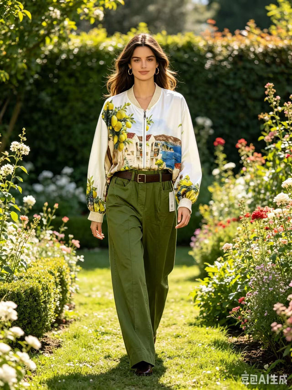 ZOFSJWH Floral Silk Viscose Jacket White