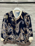 ZOJK2DB Paisley Print Jacket Dark Blue