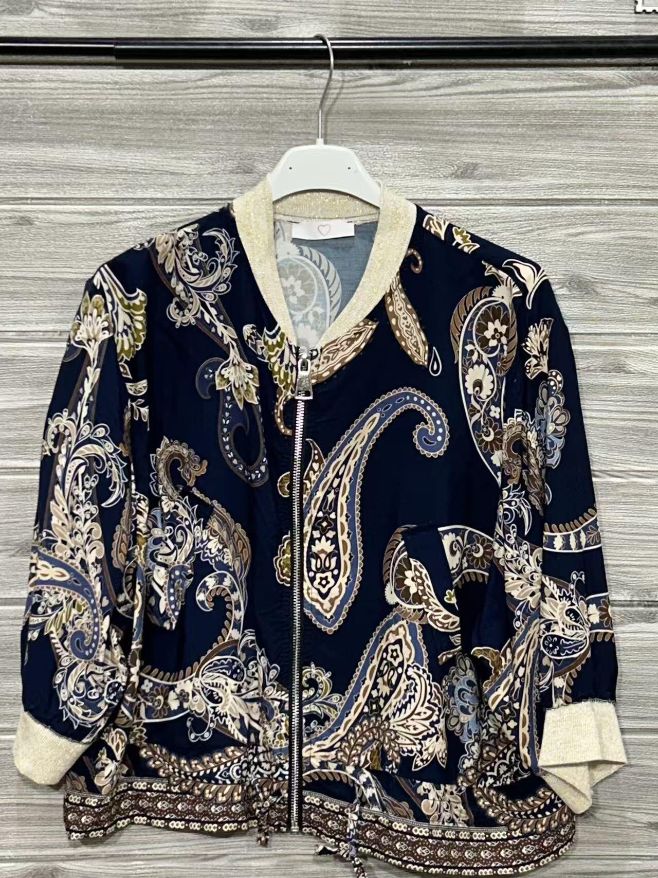 ZOJK2DB Paisley Print Jacket Dark Blue