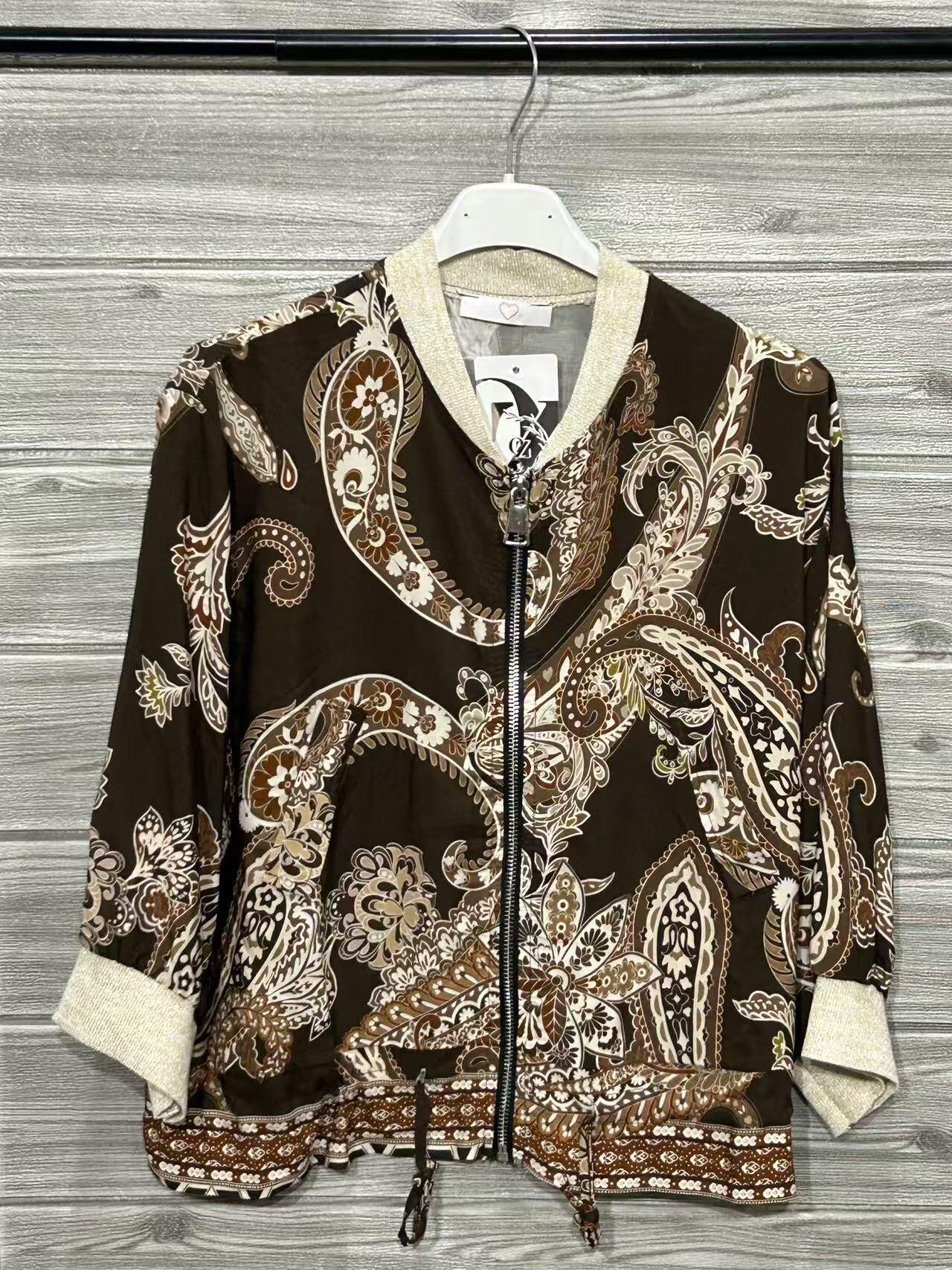 ZOJK2DN Paisley Print Jacket Dark Brown