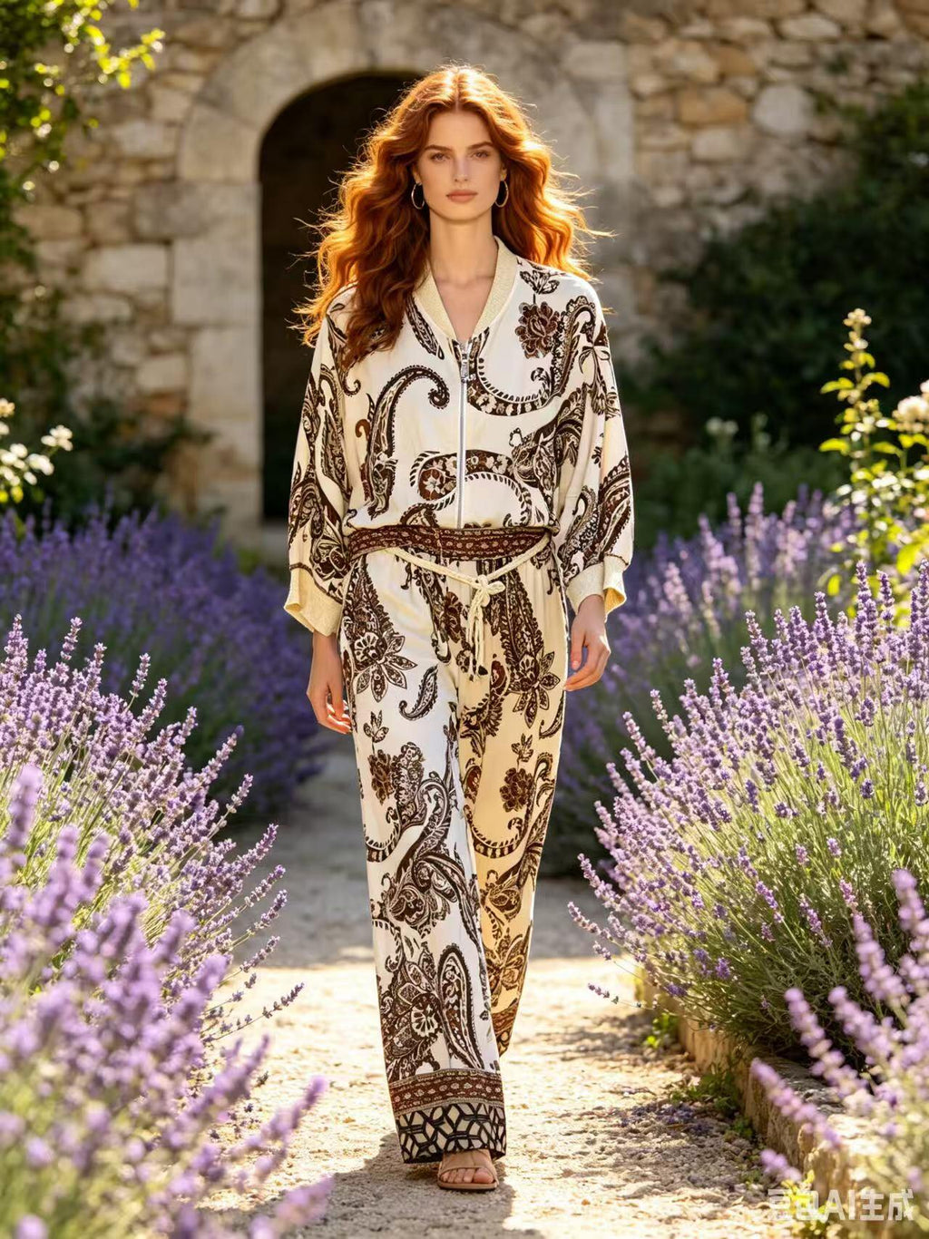 ZOJK2EC Paisley Print Jacket Ecru