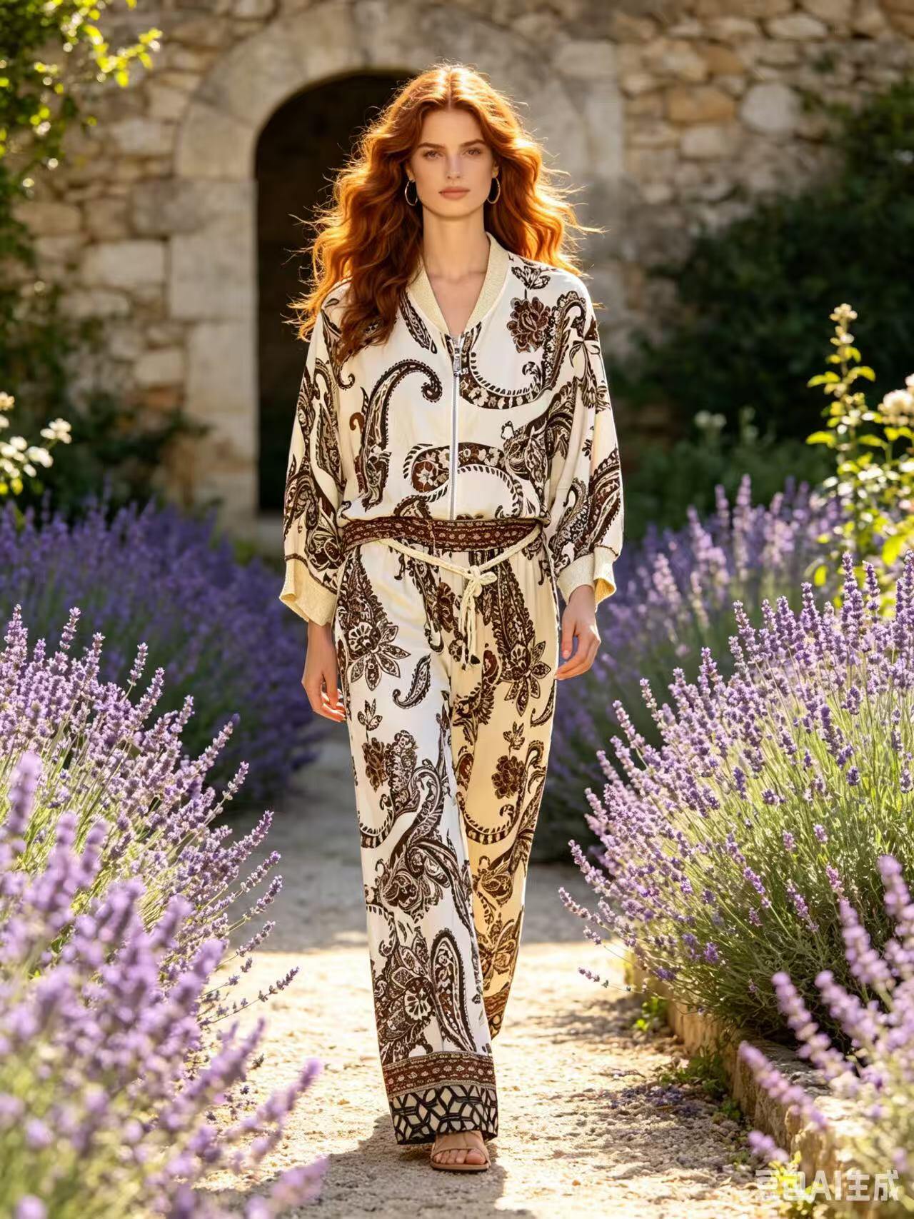 ZOJK2EC Paisley Print Jacket Ecru
