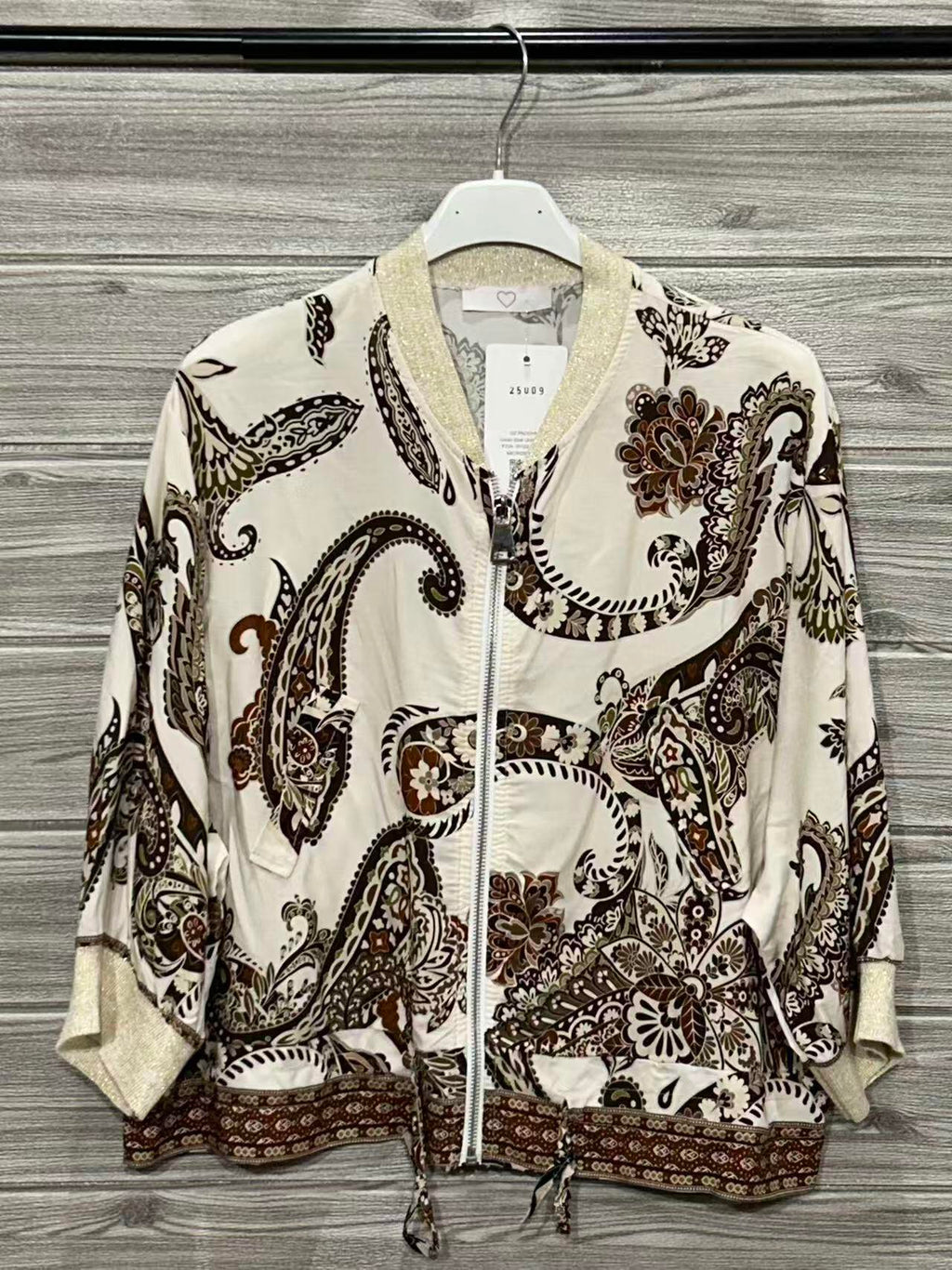 ZOJK2EC Paisley Print Jacket Ecru