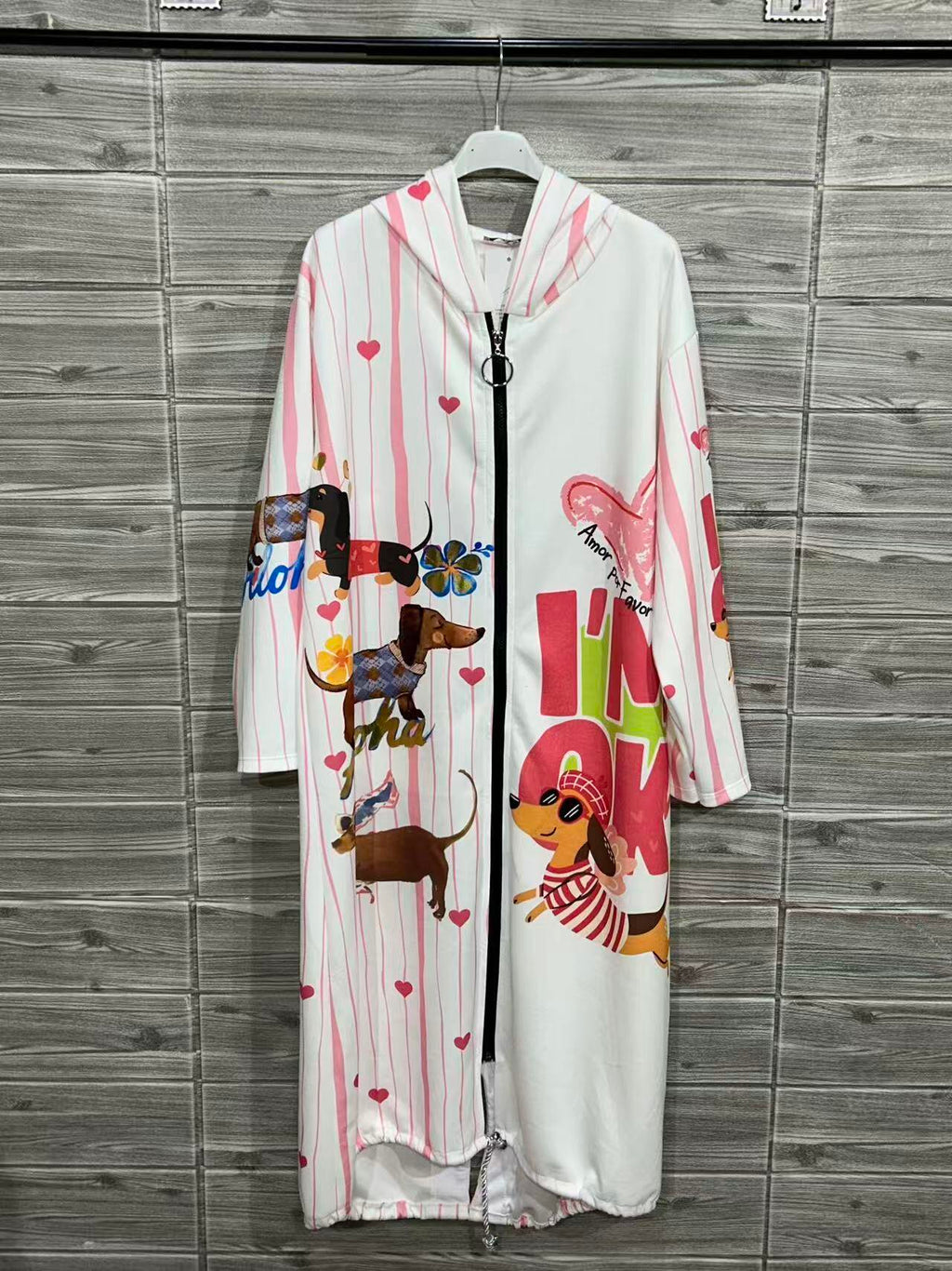 ZOPLJW Printed Long Jacket White