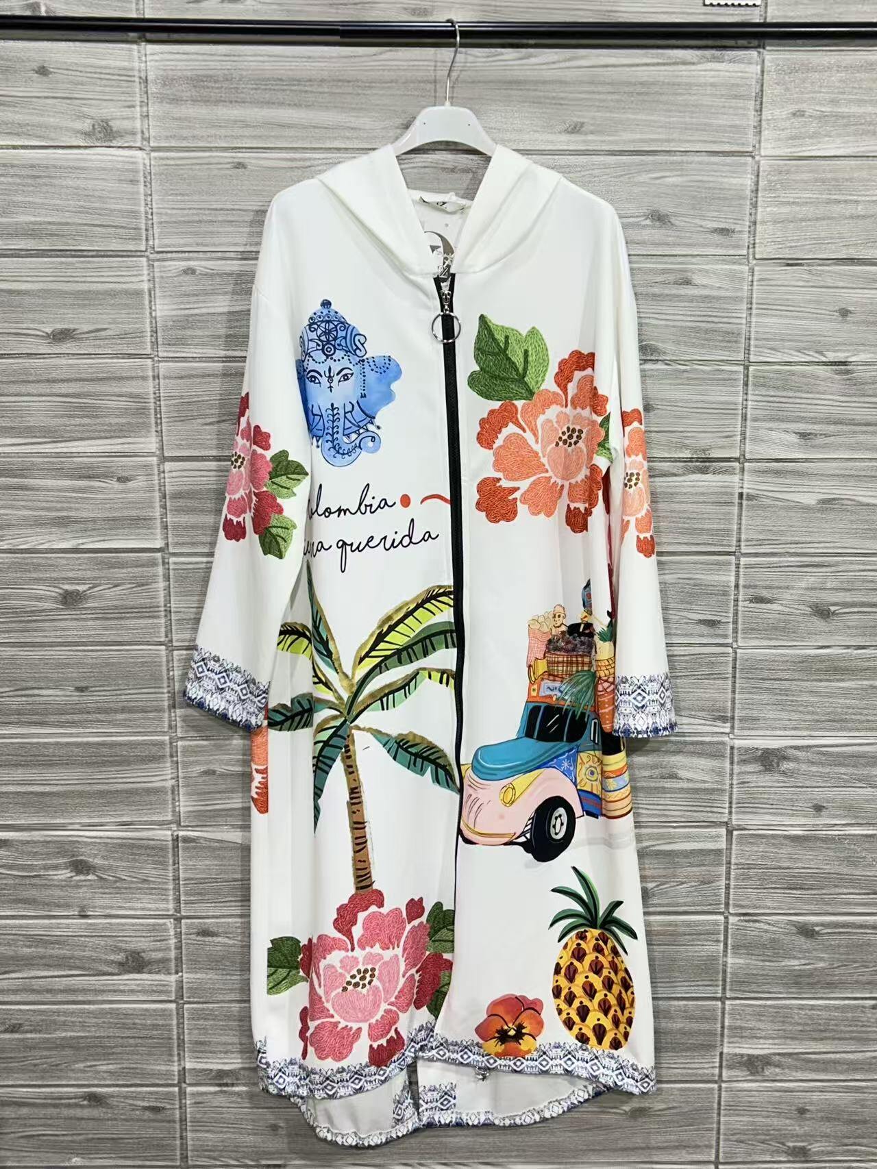 ZOLPJCW Long Printed Jacket White