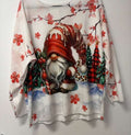 VI329 White Cosy Christmas Gnome Printed Sweater