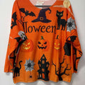 VI332 Orange Cosy Halloween Night Printed Sweater