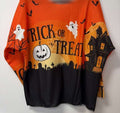 VI333 Orange Cosy Halloween Treat Printed Sweater