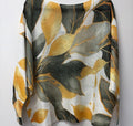VI350 Multicolor Golden Leaf Printed Sweater