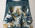 VI352 Teal Tropical Leaf Printed Sweater
