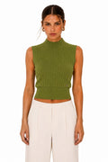 LURTS9 Olive Ribbed Turtleneck Sweater