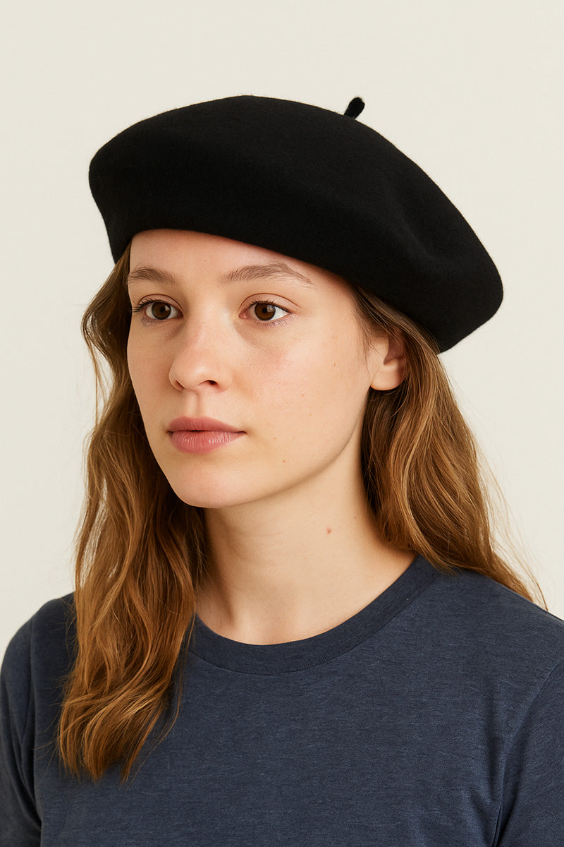 HO5020 Classic Wool Beret - Black