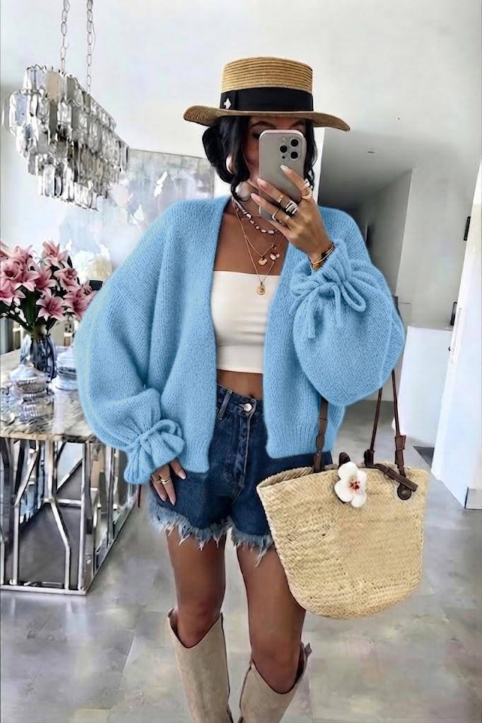 ESTWC10 Blue Wool Cardigan
